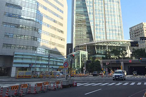 東京メトロ日比谷線虎ノ門新駅の工事現場